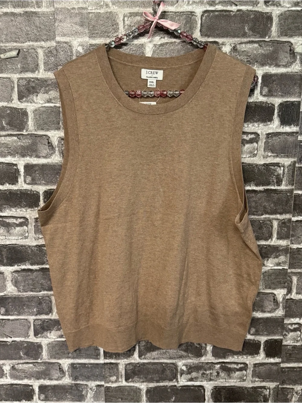 NWT J. Crew Sweater shell Hthr mushroom tan